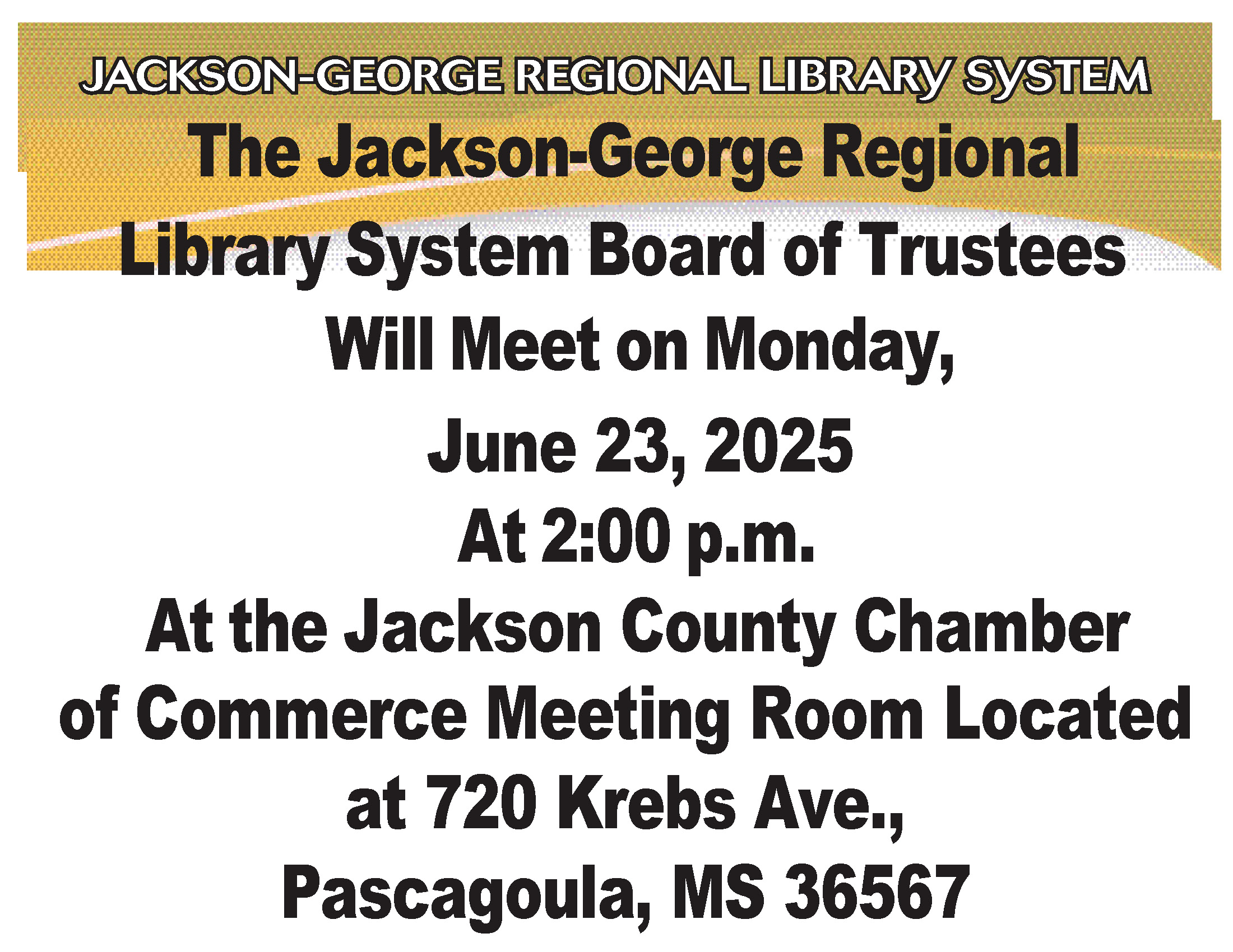 Board Notice Sign. July 2024
