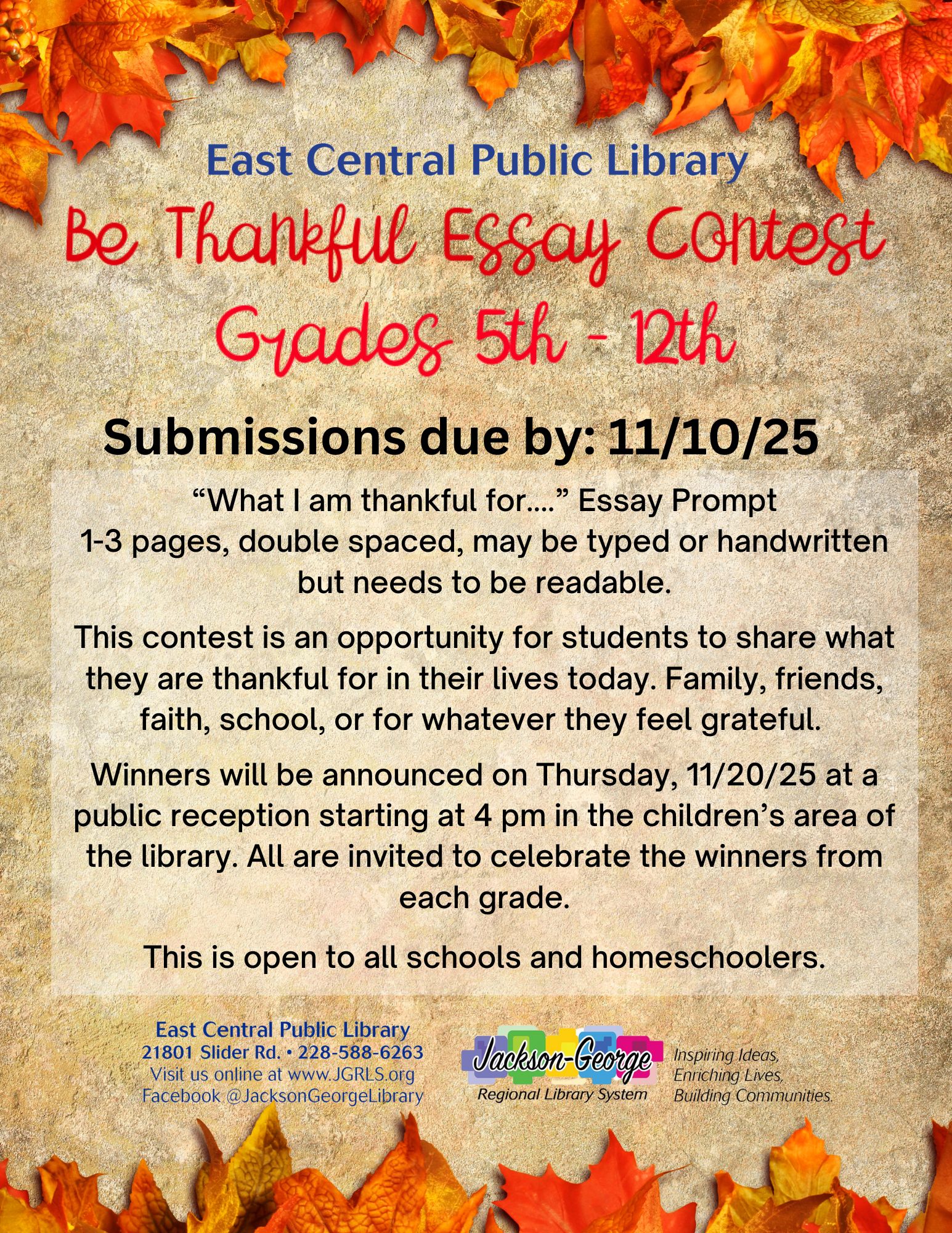 Be Thankful Essay Contest 2025 Bosarge-Pogy-Adult-EC