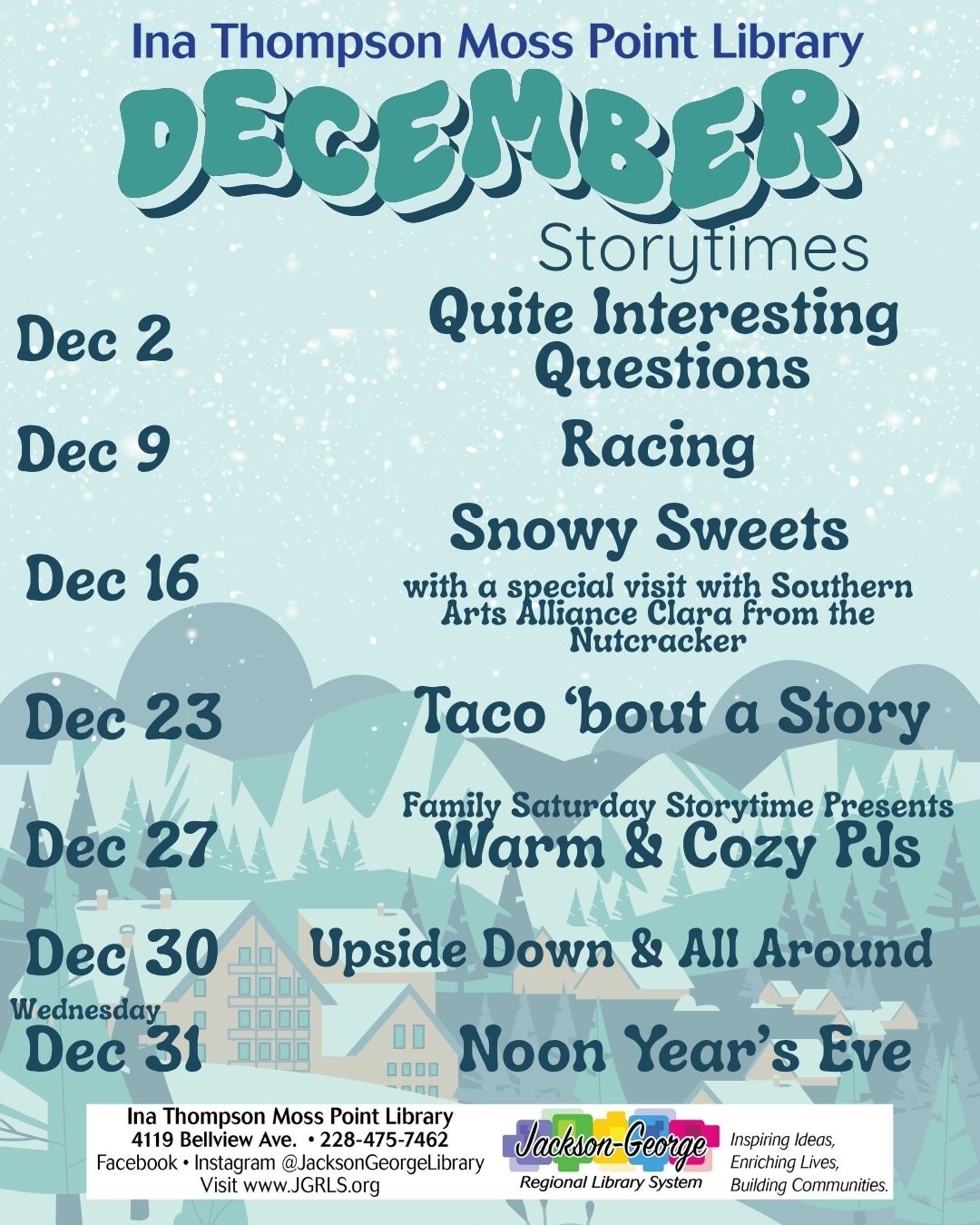 Monthly Storytime Children’s Winter crafts Party