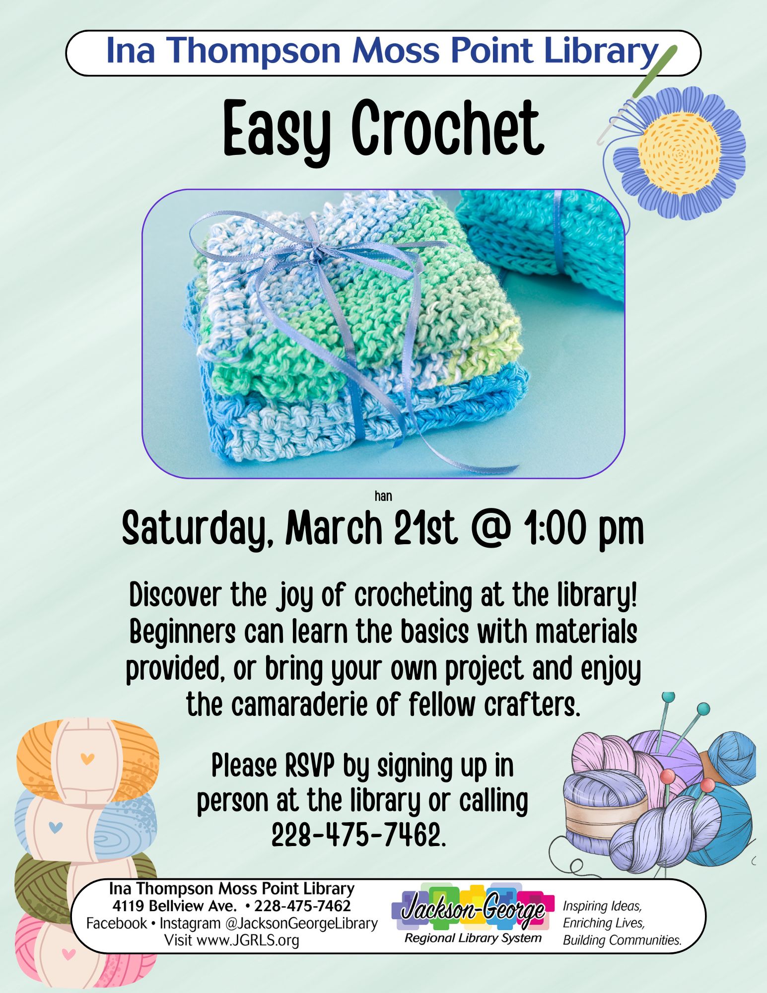 3-21-26 Crochet Class Children’s Winter crafts Party