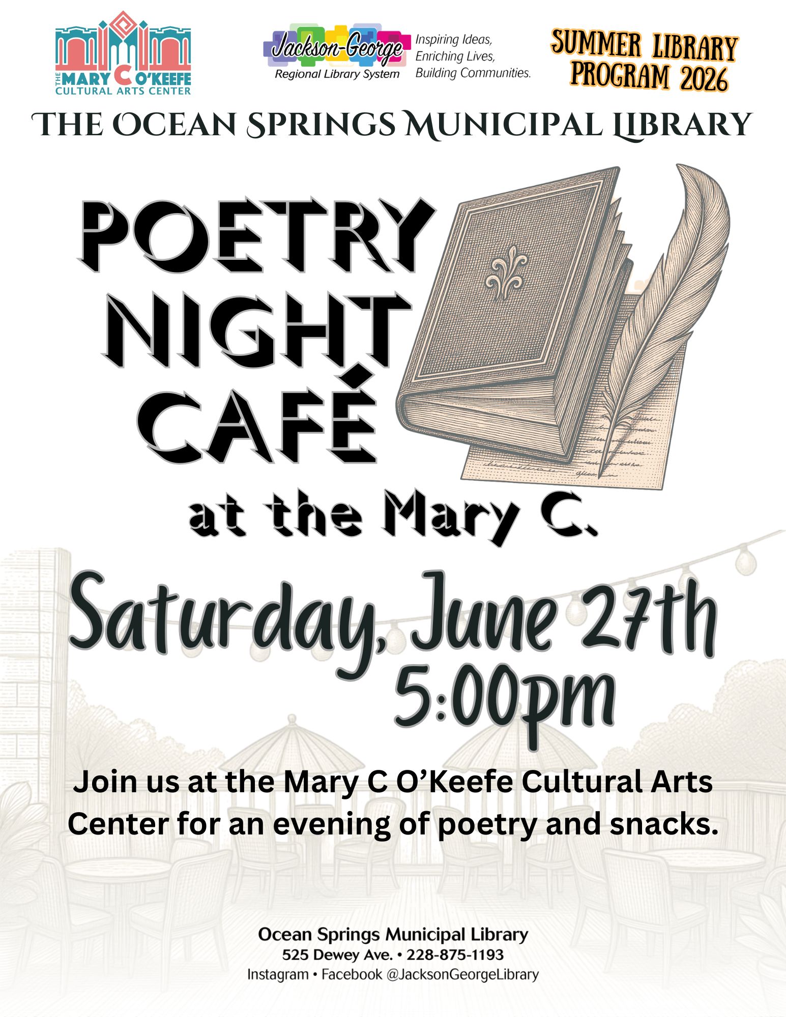 SLP 2026 - ADULT - Poetry Night Cafe Fiber arts club Jan 13, 2023