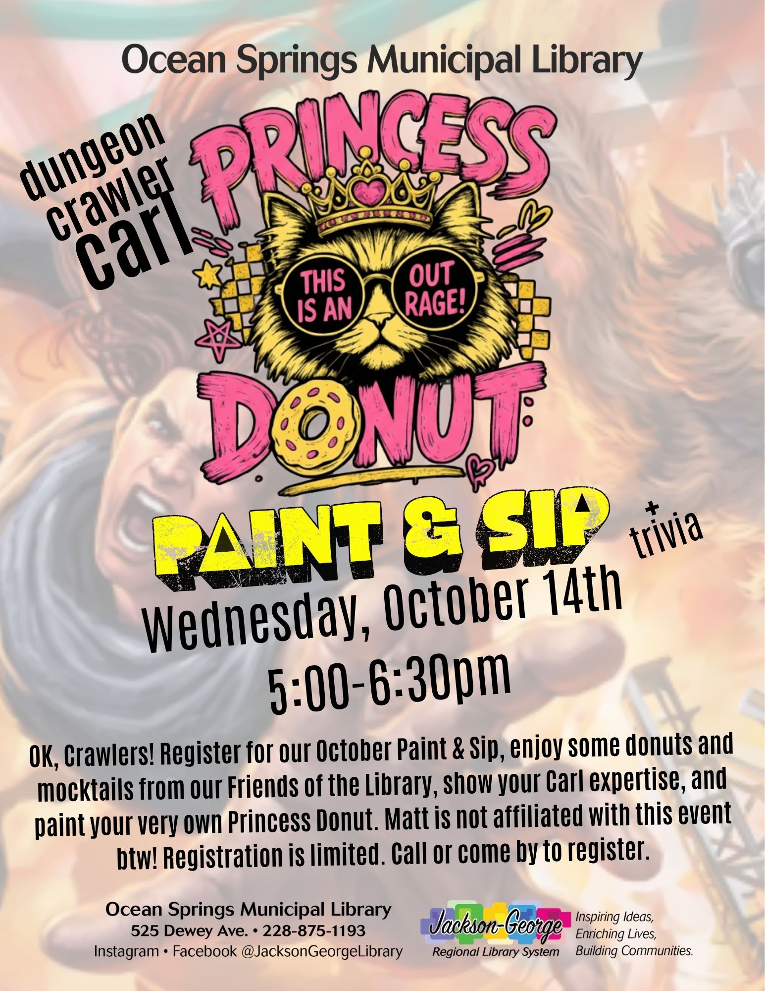 Princess Donut Paint and Sip Fiber arts club Jan 13, 2023