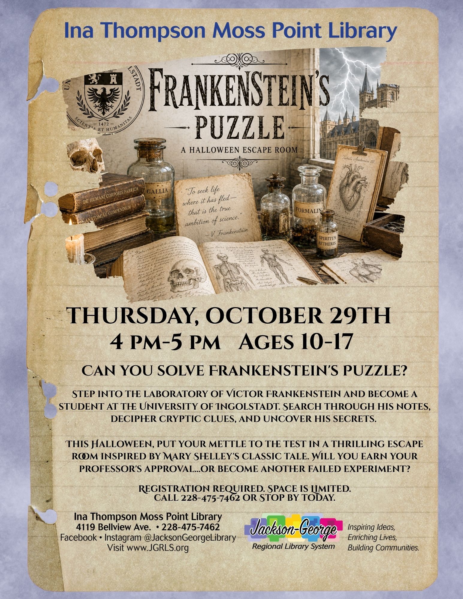 Teen Escape Room -Oct 29 Children’s Winter crafts Party