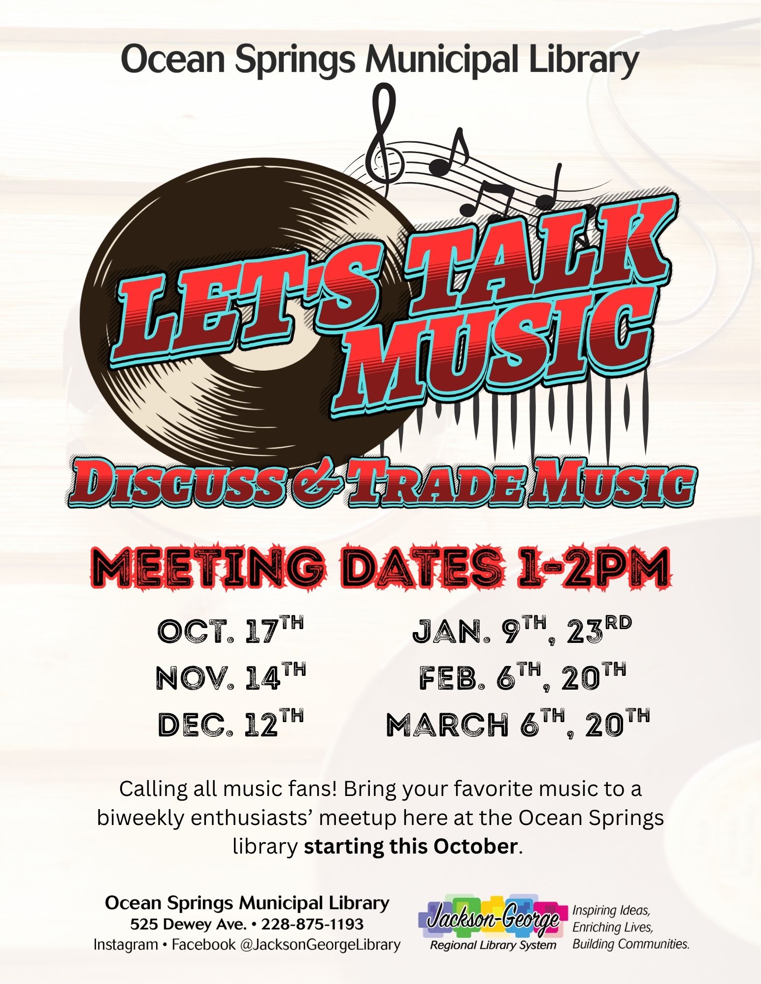 Lets Talk Music Fiber arts club Jan 13, 2023